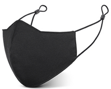 Load image into Gallery viewer, Black Reusable Washable Protective Face Mask Adjustable Ear Loops