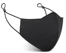 Load image into Gallery viewer, Black Reusable Washable Protective Face Mask Adjustable Ear Loops
